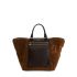 Brown nappa leather and fabric Anita Anniversary bag