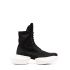 Black sneaker-style lace-up boots