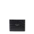Black card case in crocodile embossed leather