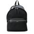 City backpack in nylon and black leather