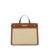 Manhattan small shopping bag in box Saint Laurent brown and beige leather