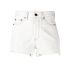 White raw-edge shorts in denim