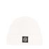 White ribbed-knit wool beanie