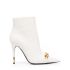 White ankle boots with chain detail