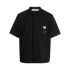 Black short sleeve shirt with buckle detail