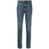 Blue skinny jeans with a medium waist