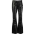 Satin-finish black flared jeans with low waist