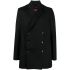 Black double breasted wool coat