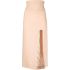 High-waisted midi skirt with pink slit