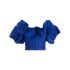 Blue off-shoulder corset-style top