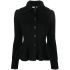 Black flared knit cardigan with buttons
