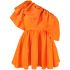 Short orange dress with ruffles and flounces