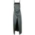 Grey satin long dress with slit