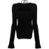 Black long-sleeved jersey with cut-out