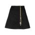 Black miniskirt with gold zipper