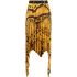 Yellow pleated skirt with snakeskin print