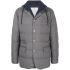 Gray padded jacket with layered design