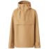 Beige wool anorak with hood and drawstring