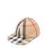 Cotton baseball cap with tartan pattern and logo