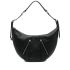 Story black shoulder bag with grained leather and zipper