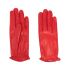 Red short hand gloves in leather