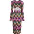 Multicoloured midi dress with cut-out detail