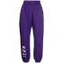 Purple sports trousers with logo print