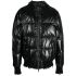 Black down jacket with distressed details
