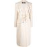 Ivory midi tailored coat with lace-up front detail