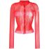 Red and pink transparent shirt La chemise maille Sognu