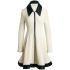 White flared coat The Jerole with zip and collar