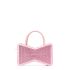 Mini pink bow-shaped handbag with rhinestones
