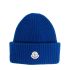 Cobalt blue ribbed cap with logo application