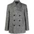 Black and white double-breasted tweed coat