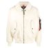 Ivory bomber jacket with balloon sleeves