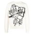 White crewneck jumper with graphic print