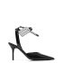 Black Varnish pointed toe pumps with logo plaque