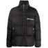 Black logo-trim padded short jacket