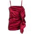 Red draped satin top with straps