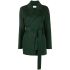 Short green coat with belted waist