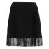 Black high-waisted miniskirt with bangs