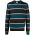 Long-sleeved multicolored striped crewneck sweater