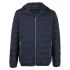 Blue padded down jacket with zipper