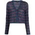 Multicolour striped knit cardigan with V-neck