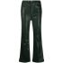 Black leather-effect flared jeans