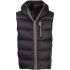 Black padded vest with hood and zipper
