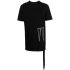 Black short-sleeved T-shirt with applique