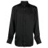 Black satin long-sleeved shirt