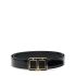 Black belt in glossy finish with logo buckle