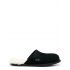 Black Scuff slippers with white fur